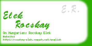 elek rocskay business card